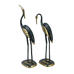 Статуэтка бронзовая пара Журавли синие Bronze Birds варинант исполнения - 2 | Loft Concept в Красноярске
