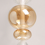 Подвесной светильник с вертикальной композицией из прозрачных и янтарных стеклянных шаров и ромбов Gabriel Scott Luna варинант исполнения - 6 | Loft Concept в Красноярске