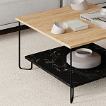 Стол журнальный с квадратной столешницей и полкой MARBO LOTUS варинант исполнения - 2 | Loft Concept в Красноярске