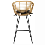 Стул барный с ротанговым плетением Half Bar Chair with Wicker с подлокотниками варинант исполнения - 5 | Loft Concept в Красноярске