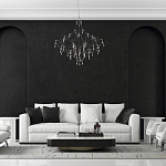 Люстра с тонким металлическим каркасом цвета хром Quasar варинант исполнения - 5 | Loft Concept в Красноярске