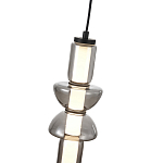 Подвесной светильник из дымчатого стекла цилиндрической формы с чёрным металлическим основанием Hiding secrets варинант исполнения - 6 | Loft Concept в Красноярске