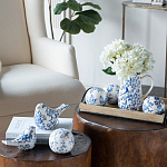  Набор керамических шаров с синей росписью Oriental Blue & White Ornament Vases варинант исполнения - 4 | Loft Concept в Красноярске