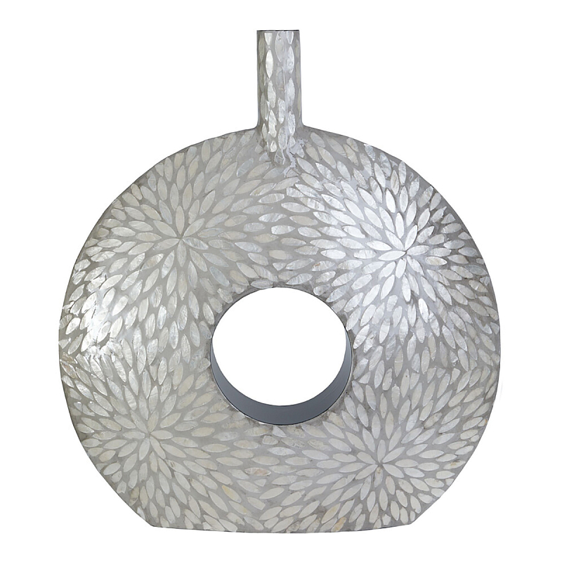 Ваза c инкрустацией Flower Grey Белый Серый Ваза c инкрустацией Flower Grey Белый Серый в Красноярске | Loft Concept