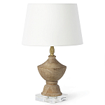 Настольная лампа деревянная с белым абажуром Wooden Table Lamp варинант исполнения - 2 | Loft Concept в Красноярске