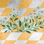 Обои ручная роспись Tiled Meadow Original colourway on Egyptian Gold gilded paper варинант исполнения - 2 | Loft Concept в Красноярске
