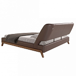 Кровать двуспальная с изголовьем из экокожи шоколадно-коричневого цвета Modern Look варинант исполнения - 3 | Loft Concept в Красноярске