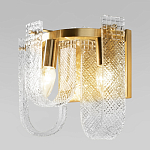 Бра с металлическим основанием золотого цвета и хрустальными подвесками Textured Glass варинант исполнения - 4 | Loft Concept в Красноярске