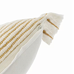 Чехол на подушку горчичного цвета с бахромой и объемным узором Ethnic mix варинант исполнения - 3 | Loft Concept в Красноярске