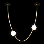 Подвесной светильник в форме дуги с белыми шарообразными плафонами Flos Wireline Lighting варинант исполнения - 3 | Loft Concept в Красноярске