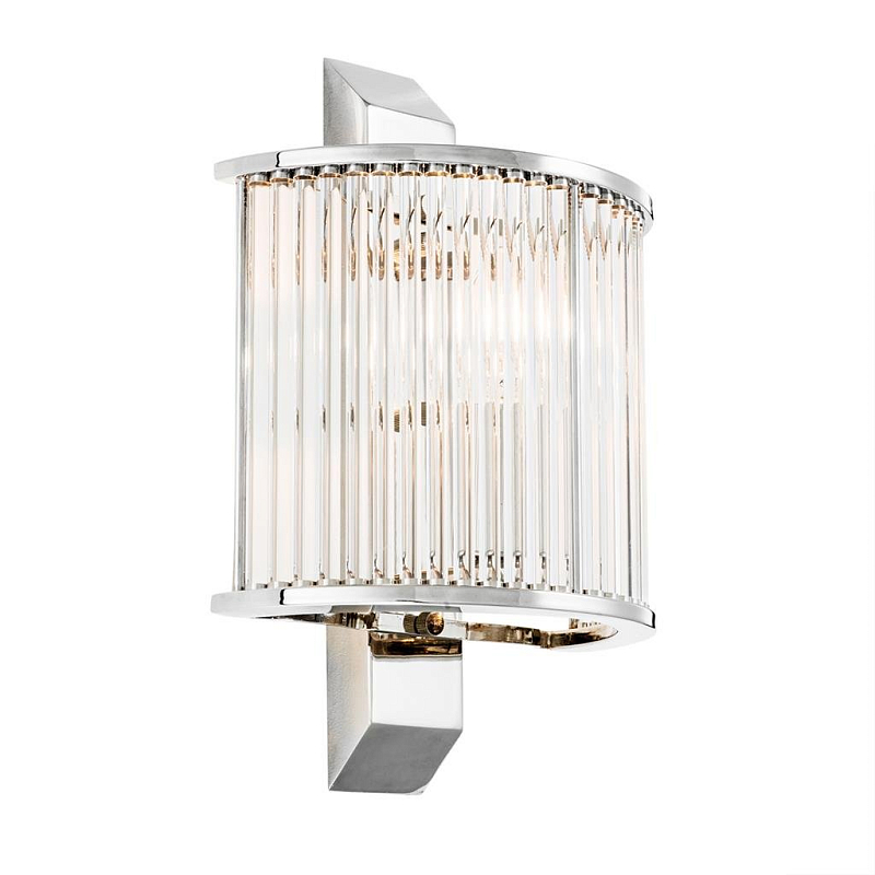 Бра Wall Lamp Oakley Nickel Никель Прозрачное Стекло Бра Wall Lamp Oakley Nickel Никель Прозрачное Стекло в Красноярске | Loft Concept