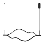 Подвесной светильник волнообразный изогнутый черного цвета 4000К Spiral Lighting варинант исполнения - 3 | Loft Concept в Красноярске