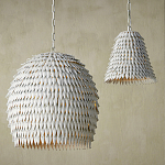 Подвесной светильник белый металлический в форме купола White Natural Lines варинант исполнения - 3 | Loft Concept в Красноярске