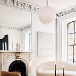 Подвесной светильник в форме шара из белого текстурного стекла Atmosphere варинант исполнения - 4 | Loft Concept в Красноярске