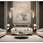 Люстра из 3-х колец с текстурной огранкой Reflection of Reality варинант исполнения - 3 | Loft Concept в Красноярске