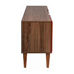 ТВ-тумба красная из массива бука с 2-мя дверками и ящиком Wenge Light варинант исполнения - 3 | Loft Concept в Красноярске