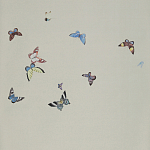 Обои ручная роспись Butterflies Icarus on Rose Shadow metallic silk варинант исполнения - 2 | Loft Concept в Красноярске