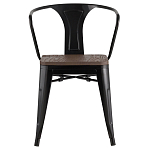 Черный глянцевый стул с сиденьем из натурального дерева TOLIX варинант исполнения - 2 | Loft Concept в Красноярске