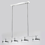 Люстра светодиодная с 4-мя круглыми прозрачными плафонами цилиндрической формы из акрила и стекла с пультом для регулировки света Glass Lamp Chromium варинант исполнения - 4 | Loft Concept в Красноярске