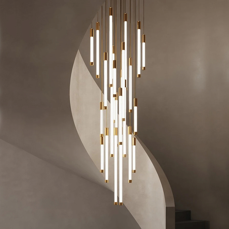 Люстра в современном стиле с 30-ю каскадными светодиодными лампами Golden LED Rain Золотой Белый Люстра в современном стиле с 30-ю каскадными светодиодными лампами Golden LED Rain Золотой Белый в Красноярске | Loft Concept