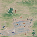 Обои ручная роспись Promenade Special Colourway on pink painted Xuan paper варинант исполнения - 2 | Loft Concept в Красноярске