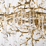 Подвесная люстра в виде ветвей деревьев золотого цвета с прозрачными подвесками-каплями 10 и 14 ламп Droplet Chandelier варинант исполнения - 5 | Loft Concept в Красноярске