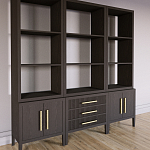 Модульный стеллаж Primo из трех составных элементов Темный орех варинант исполнения - 3 | Loft Concept в Красноярске