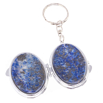 Зеркало брелок карманное двухстороннее из натурального камня Лазурит Stone Mirrors варинант исполнения - 2 | Loft Concept в Красноярске