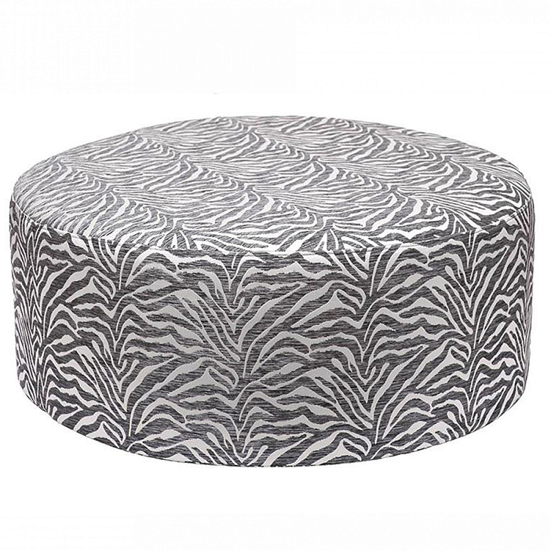 Пуф круглый с принтом Beige Jacquard Бежевый в Красноярске | Loft Concept 