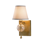 Бра со стеклянным шарообразным декором с пузырьками и бежевым абажуром Feiss варинант исполнения - 1 | Loft Concept в Красноярске