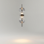 Подвесной светильник с плафоном из стекла с зеркальным градиентом Double Moon варинант исполнения - 6 | Loft Concept в Красноярске