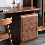 Стол рабочий округлой формы с 3-мя ящиками  Working Moonnut Table варинант исполнения - 7 | Loft Concept в Красноярске