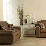 Настольная лампа с фарфоровым основанием бежевого цвета с рисунком и плиссированным абажуром на темной подставке Elstead Lighting варинант исполнения - 11 | Loft Concept в Красноярске