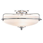 Потолочный светильник со стеклянным плафоном на изогнутых кронштейнах Quoizel  варинант исполнения - 7 | Loft Concept в Красноярске