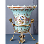 Ваза из голубого фарфора с рисунком птиц и цветов и декоративными элементами Blue Garden варинант исполнения - 7 | Loft Concept в Красноярске