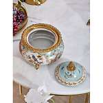 Шкатулка с крышкой из голубого фарфора с риунком птиц и цветов Blue Garden варинант исполнения - 4 | Loft Concept в Красноярске