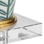 Настольная лампа овальная с тропическим принтом Stylized Aalm Leaves Motif варинант исполнения - 2 | Loft Concept в Красноярске