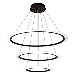 Люстра подвесная светодиодная с тремя черными кольцами и пультом управления Ring Horizontal варинант исполнения - 1 | Loft Concept в Красноярске