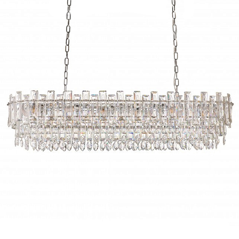 Люстра овальная с хрустальными подвесками Gorgeous Crystal Light Хром Прозрачный Золотой Люстра овальная с хрустальными подвесками Gorgeous Crystal Light Хром Прозрачный Золотой в Красноярске | Loft Concept