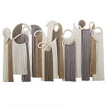 Настенный декор с бахромой белого и бежевого цвета Abstraction I варинант исполнения - 3 | Loft Concept в Красноярске