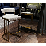 Стул барный букле бежевый с каркасом цвета матовое золото Tactility варинант исполнения - 5 | Loft Concept в Красноярске