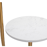 Торшер с мраморным столиком и золотым плафоном Ezio Floor Lamp варинант исполнения - 2 | Loft Concept в Красноярске