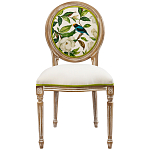 Стул бежевый из натурального бука с изображением птиц и цветов Blooming White Magnolias варинант исполнения - 1 | Loft Concept в Красноярске