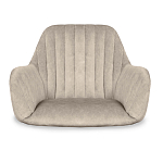 Барный стул со спинкой и подлокотниками на 4-х коричневых деревянных ножках Бежевый Велюр Ava Charm варинант исполнения - 4 | Loft Concept в Красноярске