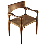 Стул из Ореха с плетеным сидением Kronos Dining Chair Brown варинант исполнения - 1 | Loft Concept в Красноярске