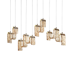 Подвесной светильник линейный с плафонами волнистой формы из фактурного стекла Big Wave варинант исполнения - 7 | Loft Concept в Красноярске