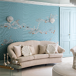 Обои с вышивкой ручной работы Amami Waves Moonbeam colourway on silk moire варинант исполнения - 1 | Loft Concept в Красноярске