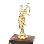 Часы настольные бронзовые из натурального камня Яшма с декором в виде Фемиды Themis Stone Clock варинант исполнения - 3 | Loft Concept в Красноярске