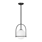 Подвесной светильник с белым плафоном в форме шара в арочной подвеске Hinkley варинант исполнения - 1 | Loft Concept в Красноярске