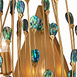 Бра настенное золотое с декором из бирюзовых элементов Peacock Tail варинант исполнения - 1 | Loft Concept в Красноярске